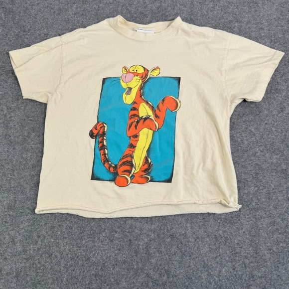 Disney Tops - Vintage 90s Tigger Winnie the Pooh Graphic T Cream Cotton Cropped Women's M